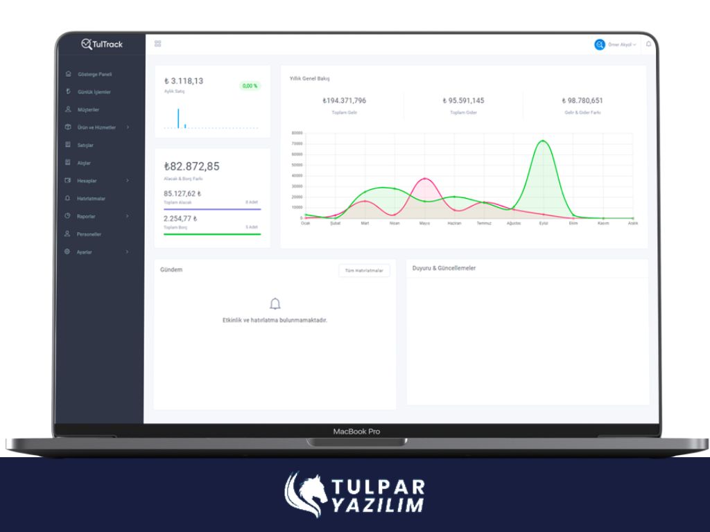 TulTrack Online Ön Muhasebe Programı